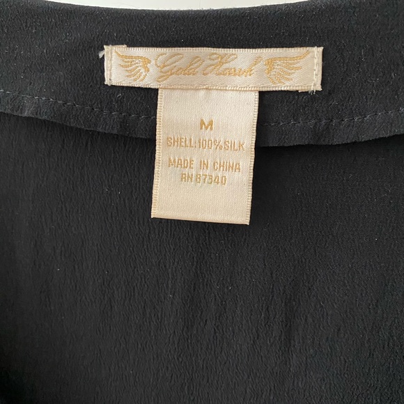 Gold Hawk Silk top with beaded front - Picture 4 of 8